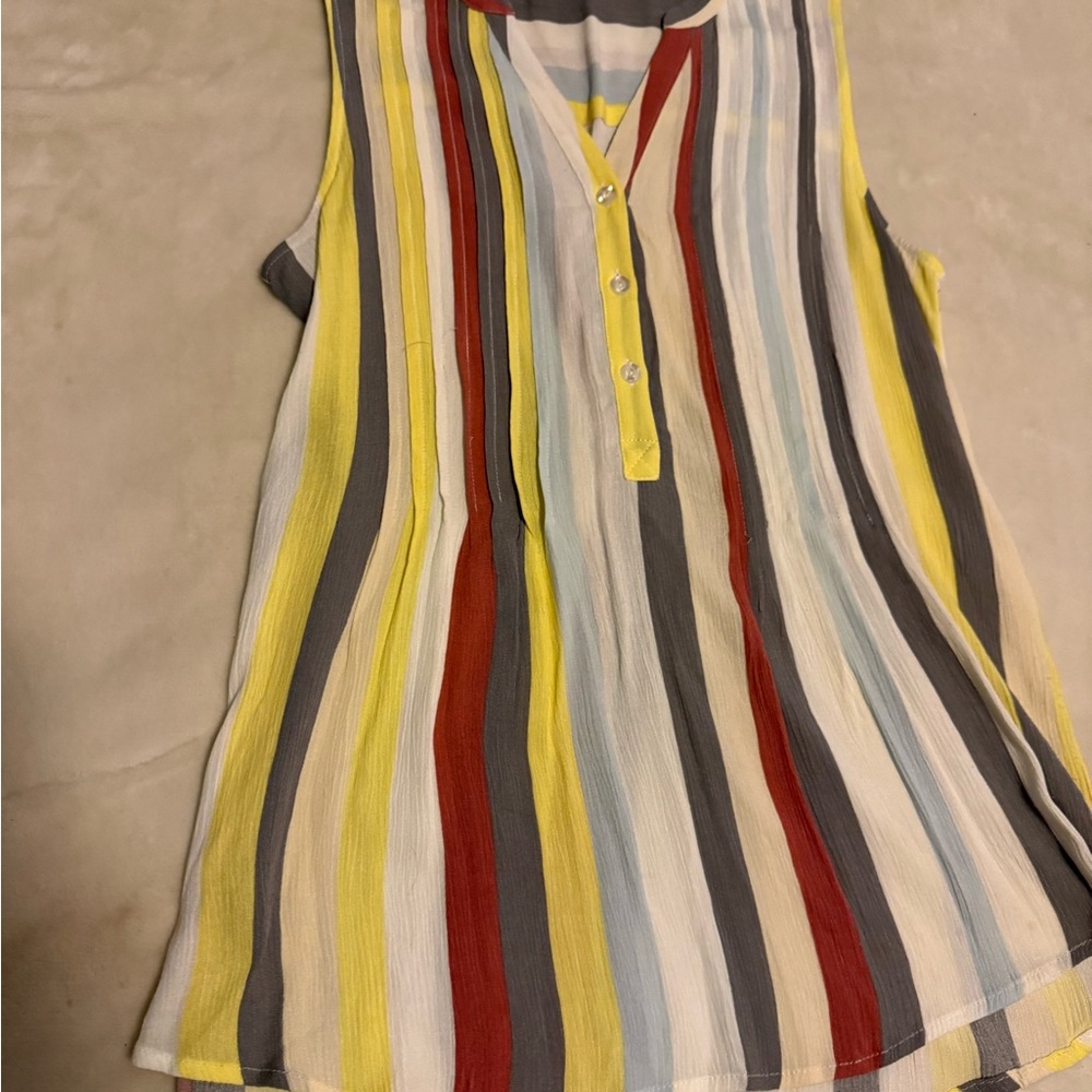 Vibrant Striped V-Neck Blouse